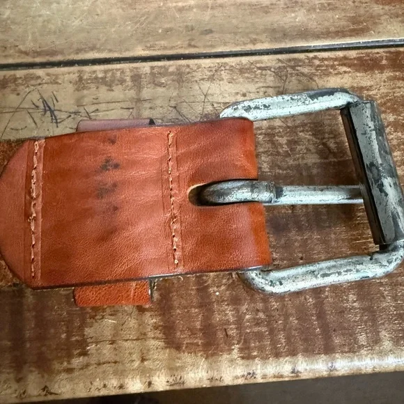 Vintage Replay Cognac Leather Belt with Metal Buckle - Picture 12 of 13